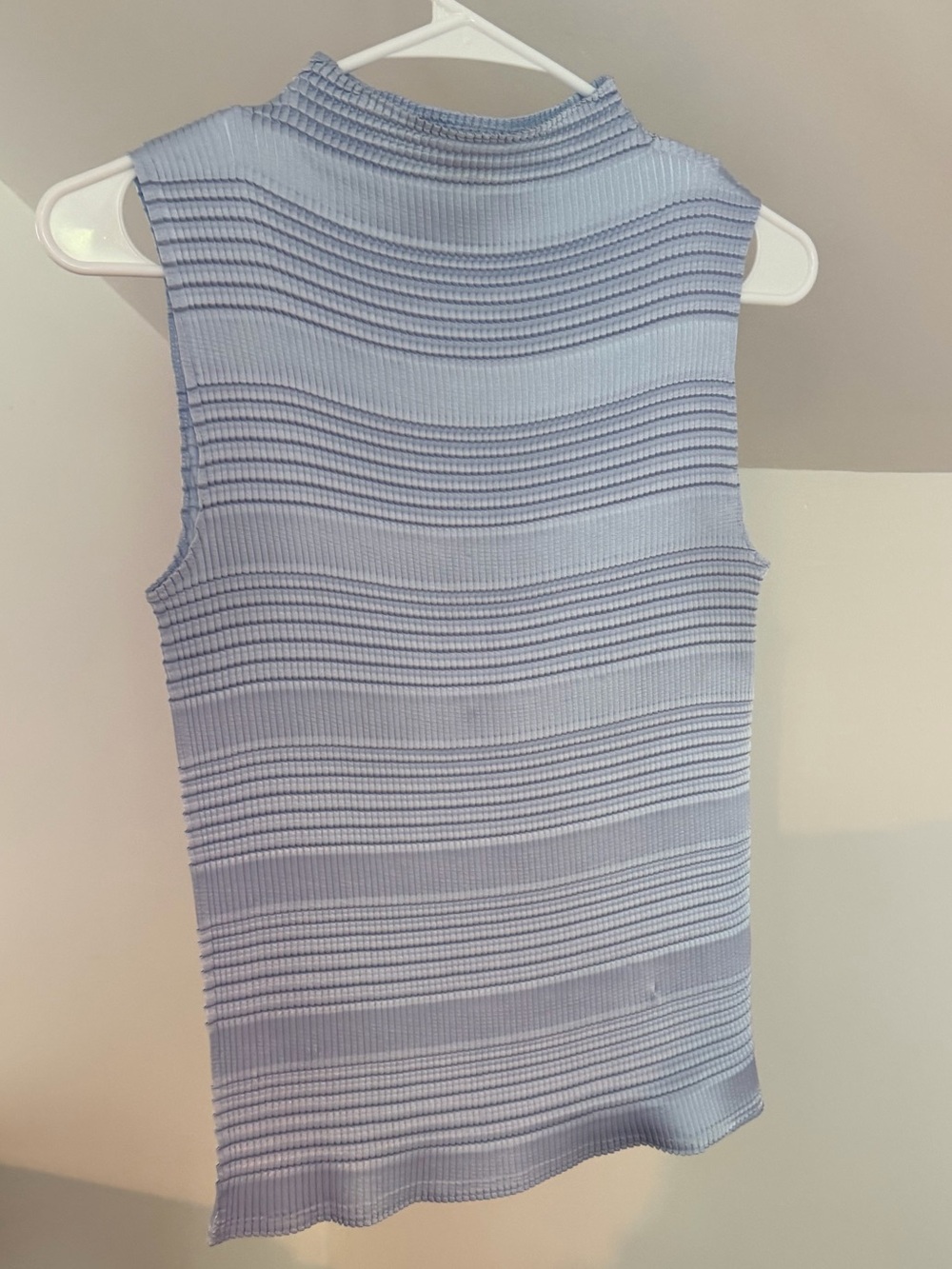 Nicola Sleeveless Ribbed Mock Neck Top - periwinkle